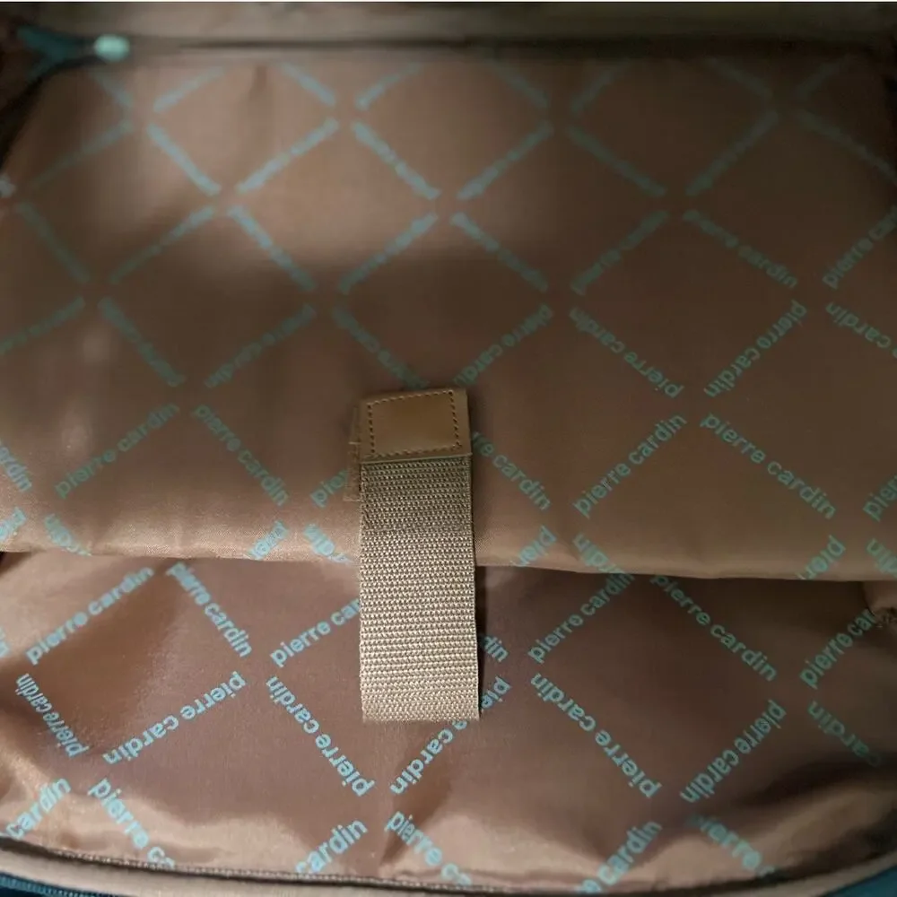 Pierre Cardin Black Brown‎ Computer Tote Two Big Mesh Pockets Holds 15